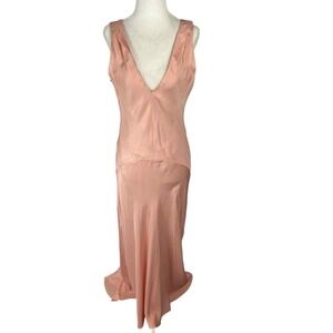 FRAME SAVANNAH SATIN MAXI DRESS IN PINK CLAY NWOT WOMEN'S SIZE SMALL‎